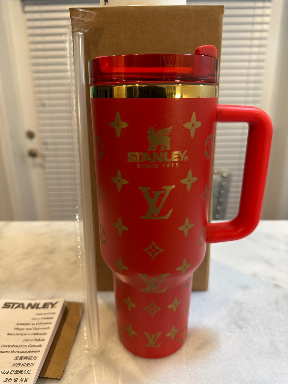 Stanley Louis Vuitton Unique Collaboration 40oz Red & Gold Tumbler